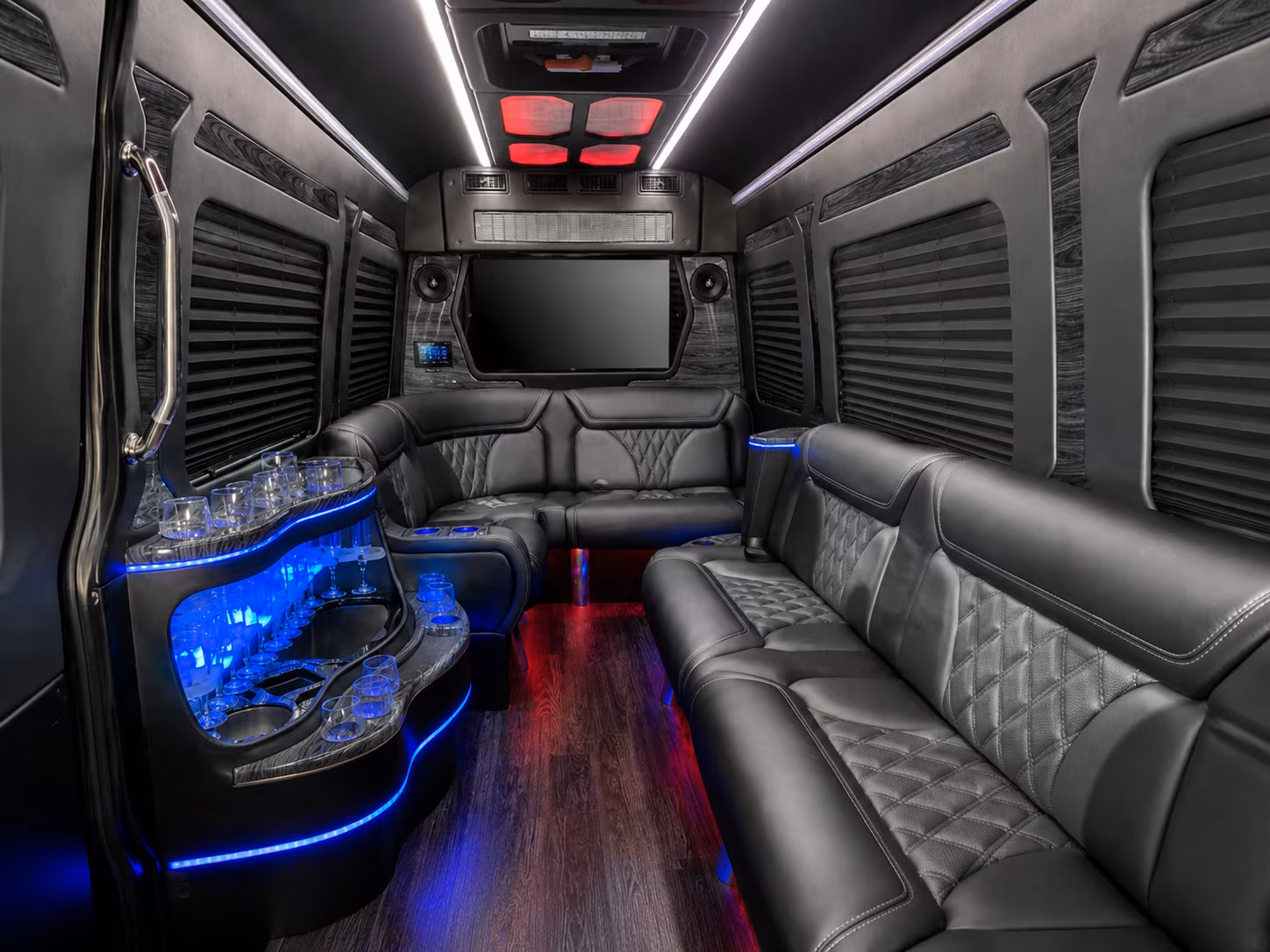 mount vernon 20 passenger party bus inside