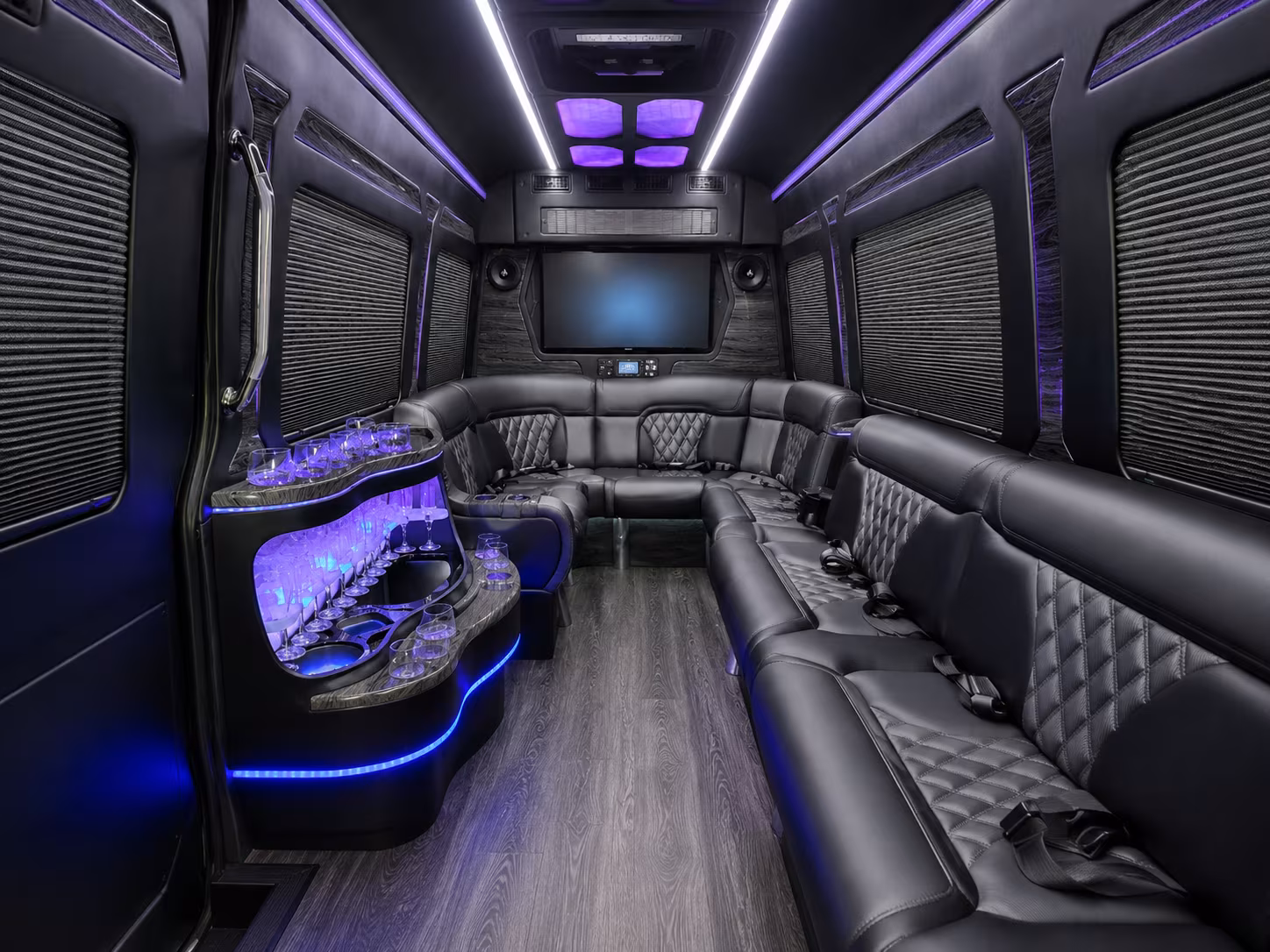 mount vernon 40 passenger party bus inside